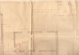 VP959 - LES LILAS -  Grand Plan ( 70 X 60 ) Propriété De Mr MELLIER / Architecte E. LEFEVRE  BAGNOLET - Arquitectura