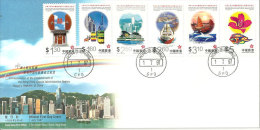 Premier Jour De L´Administration Autonome Sur Le Territoire.1 Juillet 1997,serie,(Hong-Kong Special Administration) - Storia Postale