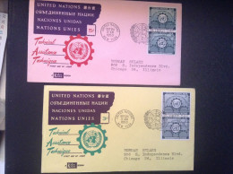 UN-NY, 1953 FDCs (x2) - Technical Assistance Technique First Day Of Issue - FDC