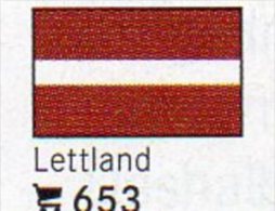 Set 6 Flaggen-Sticker Lettland In Farbe 7€ Zur Kennzeichnung Von Alben Und Sammlungen Firma LINDNER #653 Flag Of LATVIJA - Toebehoren