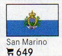 Set 6 Flaggen-Sticker San Marino In Farbe 7€ Zur Kennzeichnung Von Alben+ Sammlungen Firma LINDNER #649 Flag Of Republik - Accesorios