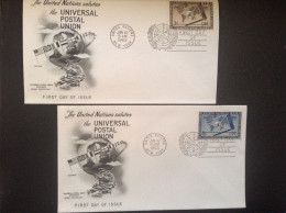 UN-NY, 1953 FDCs (x2) - UN Salutes The UPU First Day Issue - FDC