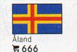 Set 6 Flaggen-Sticker Äland In Farbe 7€ Zur Kennzeichnung Alben+Sammlungen LINDNER #666 In Finnland Flag Of Isle Finland - Toebehoren