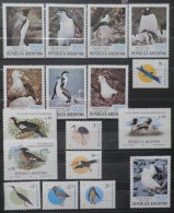 P071.-.ARGENTINA, 1980-1995.-.  BIRDS  /  AVES , NICE LOT MNH / MH.  CAT VAL: 33 € - Penguins