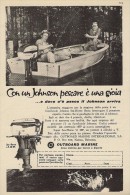 # JOHNSON Outboard Marine Motor 1950s Italy Advert Pub Pubblicità Reklame Boat Bateau Boot  Sea River Lake Mer Fishing - Autres & Non Classés