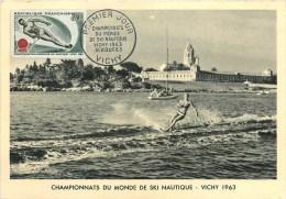 03 - Ski Nautique - Championnat Du Mond E- Vichy (Allier)1963 - CP  (voir 2 Scans) - Wasserski