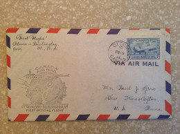 Canada, 1946 FFC - Canada Air Mail-First Official Flight, Ottawa, Ont.-Burlington, VT. - Primeros Vuelos