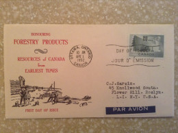 Canada, 1952 FDC -  Honouring Forestry Products First Day Of Issue - 1952-1960