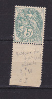 FRANCE 5C VERT TYPE BLANC ROSACE DU BAS DROIT ABSENTE TYPE I BDF NEUF SANS CHARNIERE - Unused Stamps