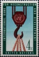 ONU UNO NEW YORK ** MNH Poste  82 Banque Reconstruction Palan Crochet Corde - Unused Stamps