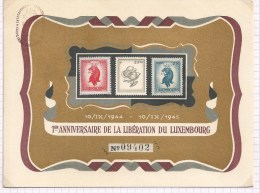 1er Anniversaire De La Libération Du Luxembourg  1945 - Herdenkingskaarten