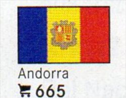 6-set Flaggen-Sticker Andorra In Farbe 7€ Zur Kennzeichnung Von Alben/Sammlung Firma LINDNER #665 Flag Of ESPANA/FRANCE - Accessories