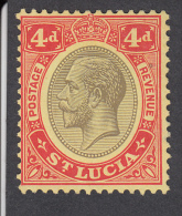 St Lucia 1921  4d  SG101  MH - Ste Lucie (...-1978)