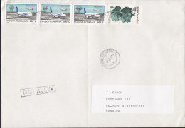 Rumania Airmail Par Avion BUCARETI (14.) 1996 Cover Brief To ALBERTSLUND Denmark Aeroplane 3-Stripe Baum Tree - Briefe U. Dokumente