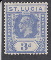 St Lucia 1921  3d  SG99a  MH - St.Lucia (...-1978)