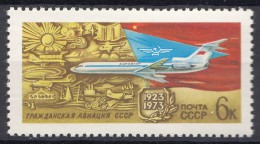 Russia USSR Air Planes 1973 Error Black Colour On The Nose On Plane Mi#4086 Mint Never Hinged - Unused Stamps