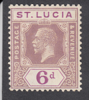 St Lucia 1921  6d  SG102  MH - Ste Lucie (...-1978)