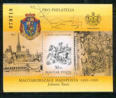 HUNGARY-1990.Souvenir Sheet - Pro Philatelia-500th Anniversary Of Thurn Und Taxis Postal System MNH! - Neufs