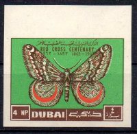 Dubai ;1963   ; N°Y : 21   ;  N ** , Non Dent.   , ; " Papillon " ; Cote Y:      E. - Dubai