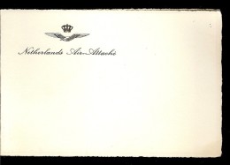 CARTE DE VŒUX   : NETHERLANDS AIR-ATTACHE - Cartas Náuticas