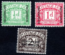 Bechuanaland Protectorate   1926  Postage Due   SGD1-D3    Set Of 3     Lightly Mounted Mint - 1885-1964 Bechuanaland Protectorate