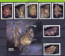 Mwe1552 FAUNA VLEERMUIS VLEERMUIZEN BATS FLUGHUND FLEDERMÄUSE CHAUVE SOURIS TANZANIA 1995 Gebr/used - Chauve-souris