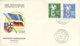 SAAR 1958 EUROPA CEPT FDC / SAARBRUECKEN 2 A / - 1958