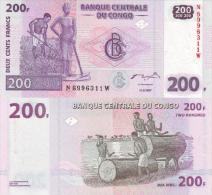 Billet De CONGO (République Démocratique) De 200 Francs   Pick New 8. - República Democrática Del Congo & Zaire