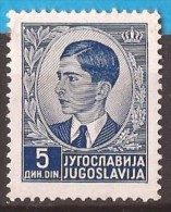 1939 293-07 JUGOSLAVIJA KING PETAR II FREIMARKEN MNH - Neufs