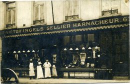 Bruxelles : Magasin ; Victor Ingels ; Sellier - Harnacheur.Carte Photo. - Petits Métiers