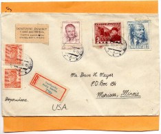 Czechoslovakia 1949 Cover Mailed To USA - Brieven En Documenten