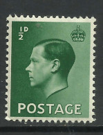 GB 1936 KEV111 1/2d Green Umm SG 457..  ( T64 ) - Neufs