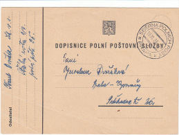 Czechoslovakia Card, Cover, Feldpost, Fieldpost, War, Military. SBERNA POLNICH POST PRAHA 19.XI.38. (Q03091) - Lettres & Documents