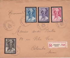 A00028 - Enveloppe COB 411-16-17-18 - Recommandé De 1936 - Anvers Colombes - Colecciones