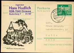 DDR P79-21-78 C70-a Postkarte PRIVATER ZUDRUCK Göschenhaus Grimma Gelaufen 1988 - Private Postcards - Used