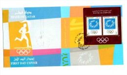 2004 - Olympic Games In Athens, FDC With S/S - Qatar