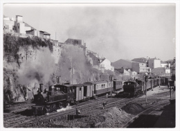 Cliché 12.8x17.7 - La Locomotive E165 (Mallet 020+020T) Quitte Le Gare De Porto Trindade (Portugal) - Datée 7-69 - Eisenbahnen