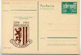 DDR P79-13-81 C148 Postkarte PRIVATER ZUDRUCK 775 Jahre Dresden 1981 - Privé Postkaarten - Ongebruikt