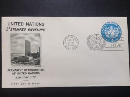 UN-NY, 1953 FDC - United Nations 3c. Stamped Envelope First Day Issue - FDC