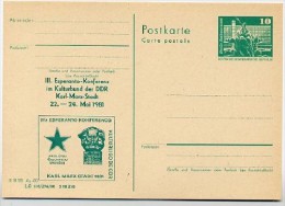 DDR P79-17-81 C151 Postkarte PRIVATER ZUDRUCK Esperanto-Konferenz Karl-Marx-Stadt 1981 - Private Postcards - Mint