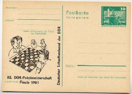 DDR P79-21-81 C154 Postkarte PRIVATER ZUDRUCK Schach Rüdersdorf 1981 - Privatpostkarten - Ungebraucht