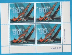 N° 1756 Alinghi Zwitzerland L´esuipe Suisse Vainqueur De La Coupe América  2003 Bloc De 4 Timbres - Nuevos