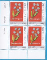 N° 1761 Europa : Art De L´affiche Myosotis Stylisé Et Jeu De Mots Ouevre De Donald Brun: Bloc De 4 Timbres - Nuevos