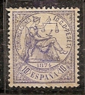 ESPAÑA 1874 - Edifil #145a - MLH * - Nuevos