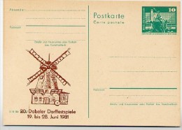 DDR P79-24-81 C157 Postkarte PRIVATER ZUDRUCK Windmühle Dabel 1981 - Private Postcards - Mint