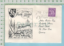 Herm Island FDC PPJ (1962 - Set Of 3 ´Europa´ - H.76 To 78 , Slogan Cover "Civil Defence Is Common Sense" Cachet  2scan - Brieven En Documenten