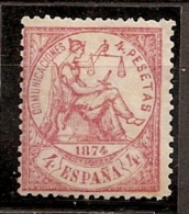 ESPAÑA 1874 - Edifil #151 - MLH * - Ungebraucht