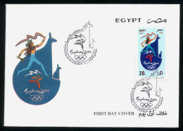 EGYPT / 2000 / SPORT / SUMMER OLYMPIC GAMES / SYDNEY 2000 / FDC - Lettres & Documents