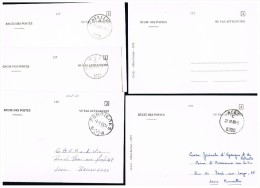 B008 - 5 Cartes 125 Françaises (1 Neuve, 4 Oblitérées) - Adressenänderungen