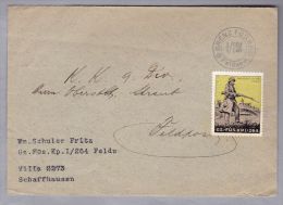 Schweiz Soldatenmarken II W.K. 1940 Brief "GZ.FüS.KP1/264" - Dokumente